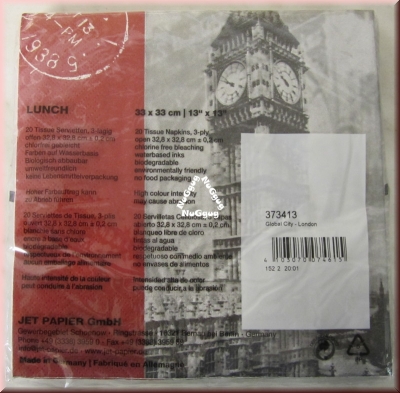 Servietten von ti-flair mit Motiv "London", rot/grau, 20 Stück
