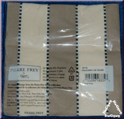 Servietten von Pierre Frey, beige/braun, 20 Stück