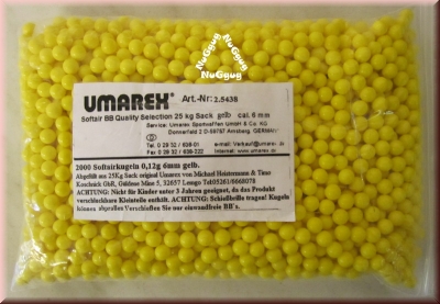 Softairkugeln 0,12 Gramm, 6 mm, gelb, 2000 Stück, Softair Munition