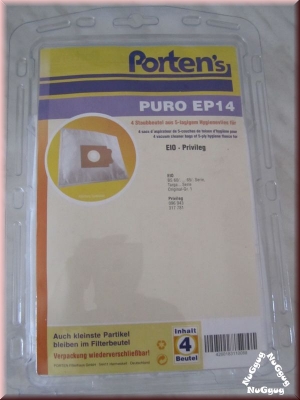 Staubsaugerbeutel Portens Puro EP14. 4 Stück