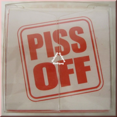 Motivstempel "PISS OFF", Rude Stamp Fluch-Stempel mit Stempelkissen