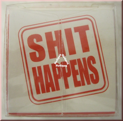 Motivstempel "SHIT HAPPENS", Rude Stamp Fluch-Stempel mit Stempelkissen
