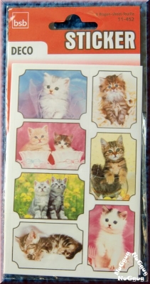 bsb 11-452 Sticker "süße Katzen". 3 Bogen