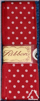 Ribbon. Stoffband. rot/weiß. 2 Meter x 40 mm