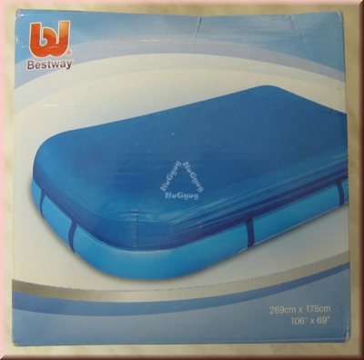 Pool-Abdeckung blau, 259 x 175 x 51 cm, Abdeckplane Bestway, Planschbecken-Abdeckung