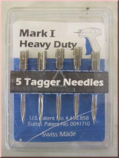 Ersatznadeln "Mark I Heavy Duty" für verschiedene Etikettiergeräte, Heftpistolen, 5 Stück, Tagger Nadeln