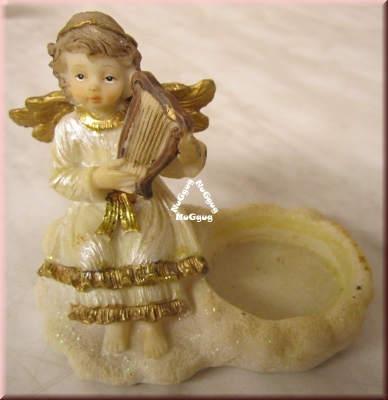 Teelichthalter Engel mit Harfe