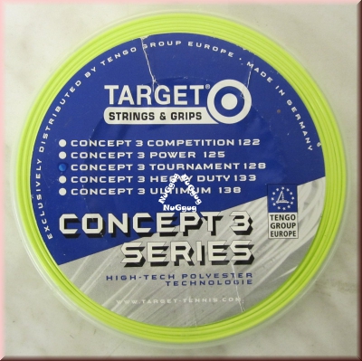 Tennissaite Target Concept 3 Tournament 128, lime, 12 Meter