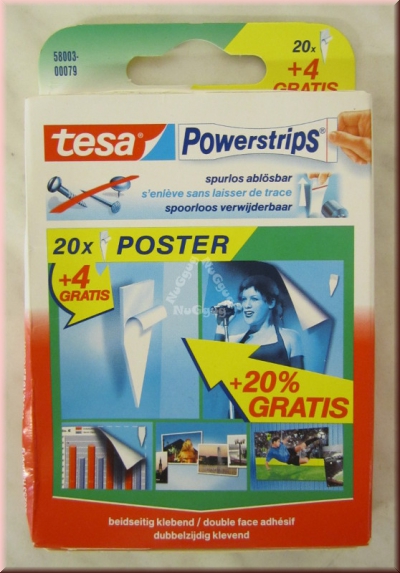 Tesa Powerstrips Poster, 20 + 4 Posterstrips, 24 Stück