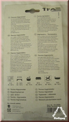 Thermo-Hygrometer, Klimatherm, Weiß mit Messingring, von TFA