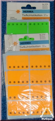 Gefrieretiketten, Tiefkühletiketten Herma, grün und orange