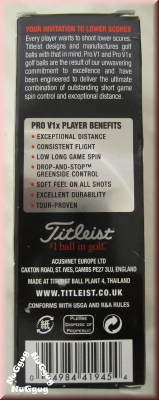 Titleist Pro V1x, Golfball, 3er Set