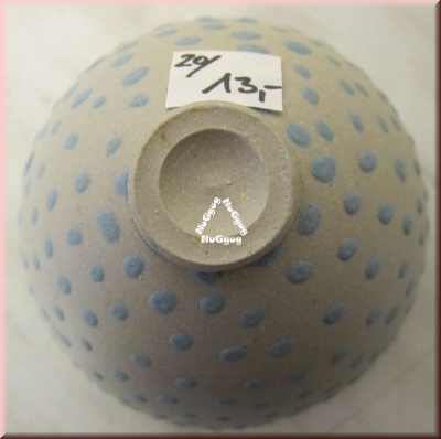 Design Ton-Snackschale mit Punkte-Motiv. getöpfert. rund. blau. 8.5 x 6 cm