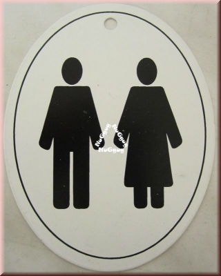 Türschild "WC" mit Frau-/Mann-Symbol