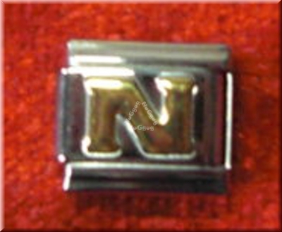 Uberry Charm Buchstabe "N", Modul für Edelstahl Armband