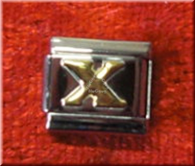 Uberry Charm Buchstabe "X", Modul für Edelstahl Armband