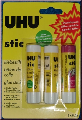 UHU stic Klebestift. 8.2 Gramm. 3 Stück Vorteilspack