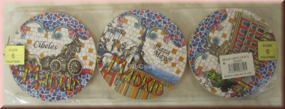 Untersetzer "Madrid", 6 Stück, Durchmesser 9,5 cm