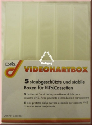 VHS Video Hartbox transparent von Deja. 5 Stück