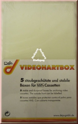 VHS Video Hartbox transparent von Deja. 5 Stück