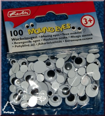 Wackelaugen. Moving Eyes. 100 Stück