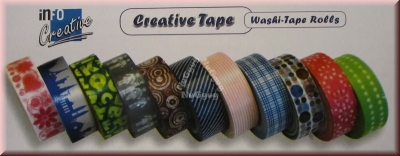 Creative Tape Washi Tape Rolls, japanisches Design-Klebeband, 55 Rollen je 15 mm x 10 Meter, Reispapier