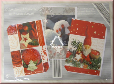Handkonfektionierte Weihnachtskarte inkl. Umschlag, 6 Stück