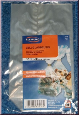 Zellglasbeutel Müller von Clean Pac. 95 x 160 mm. 10 Stück