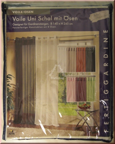 Voile Ösen Schal UNI 20332, 140 x 245 cm, Fertiggardine