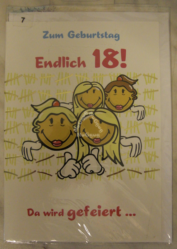 Geburtstagskarte Endlich 18!