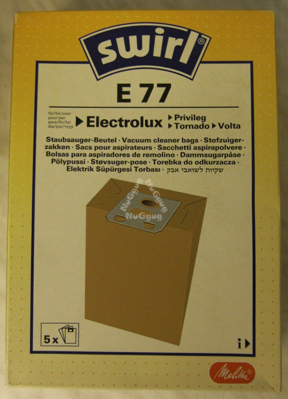 Swirl Staubsaugerbeutel Swirl E77 E 77, passend für Electrolux Volta  Staubsauger, inkl. 2 Filter - zuschneidbar, 8 St., Optimale Passform,  MicroPor® Plus-Qualität für lange Nutzungsdauer