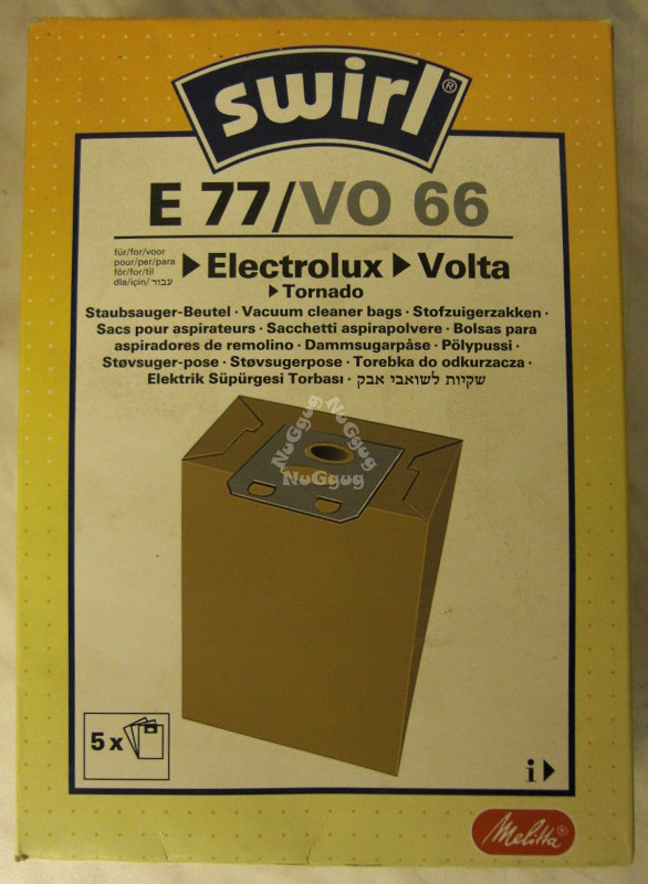 NuGgug - Staubsaugerbeutel Swirl E 77/VO 66 für Electrolux/Volta, 5 Stück