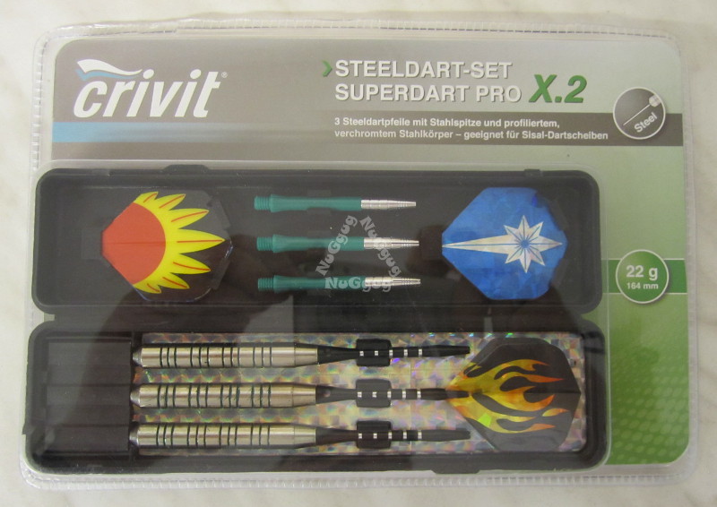 NuGgug - Crivit Steeldart Set Superdart Pro X.2, 19-teiliges Dart Set, 22  g, 164 mm