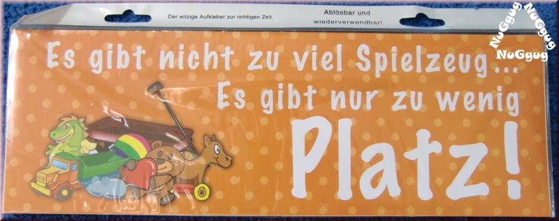 Aufkleber wiederverwendbar. Es gibt nicht zu viel Spielzeug...