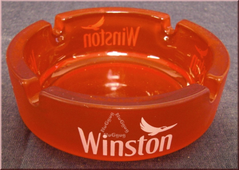 Aschenbecher "Winston", Glas, rot