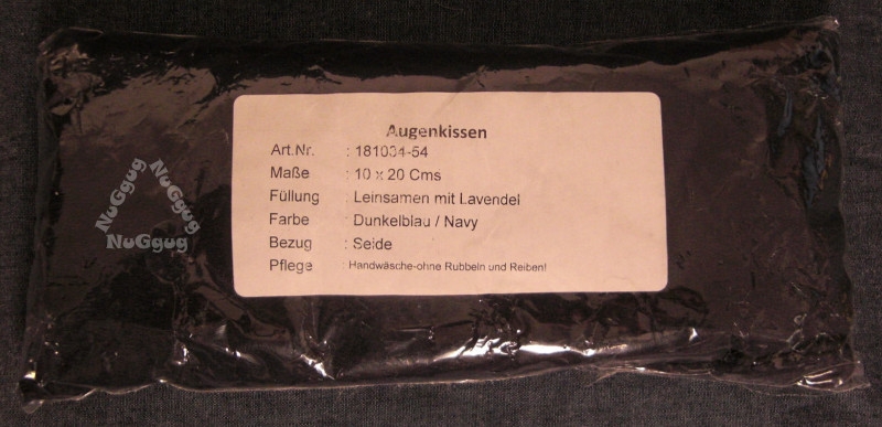Augenkissen Seide, Dunkelblau/Navy, Leinsamen mit Lavendel, 10 x 20 cm