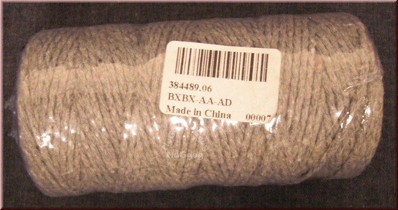 Baumwollschnur grau, 2 mm x 100 Meter, Baumwollseil