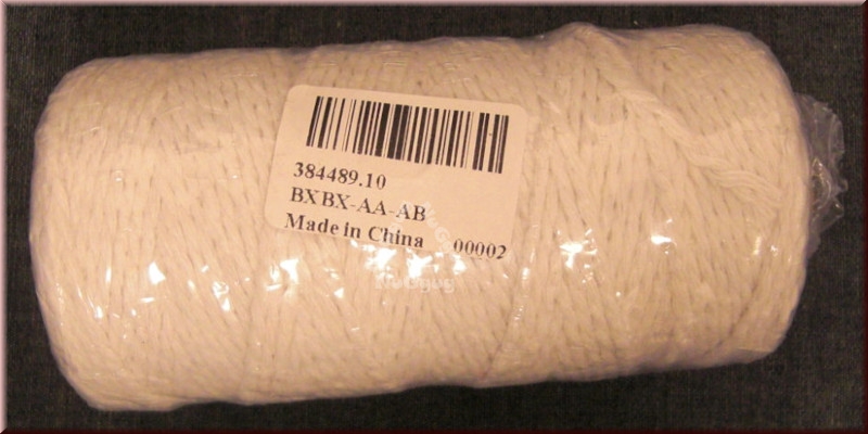 Baumwollschnur weiß, 2 mm x 100 Meter, Baumwollseil