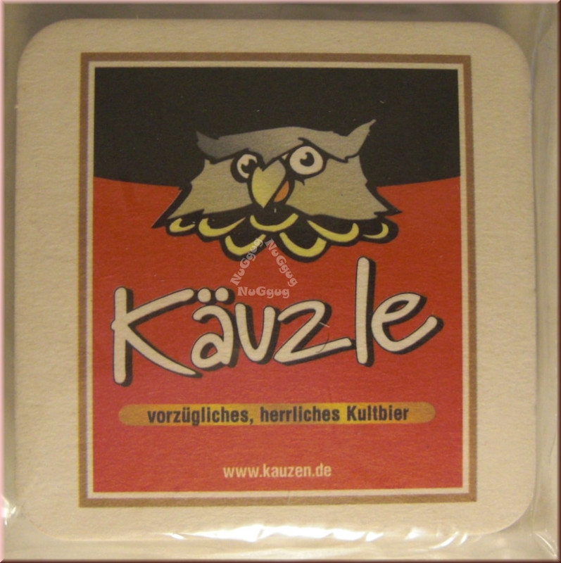 Untersetzer "Kauzen Bräu", aus Pappe, 40 Stück, 4 Motive, Bierdeckel