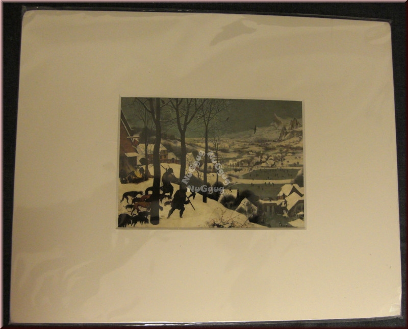 Kunstdruck "Jäger im Schnee, Winter 1565", 30 x 24 cm, vom Kunst Historischen Museum Wien