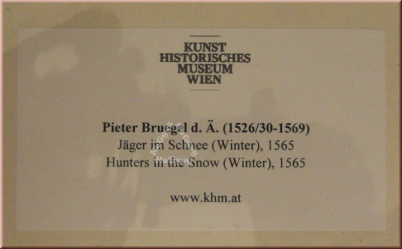 Kunstdruck "Jäger im Schnee, Winter 1565", 30 x 24 cm, vom Kunst Historischen Museum Wien