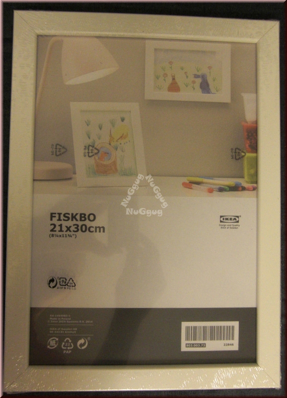 Bilderrahmen Ikea FISKBO, weiss, 24,2 x 33,2 cm, für Bilder 21 x 30 cm
