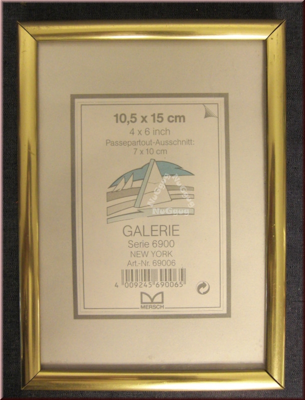 Bilderrahmen Kunststoff, goldfarben, 11,7 x 16,4 cm, für Bilder 10,5 x 15 cm, inkl. Passepartout
