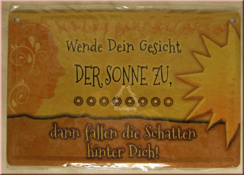 Blechschild "Wende Dein Gesicht...", Blechpostkarte 10 x 15 cm, von Albatros