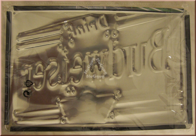 3D Blechschild "Drink Budweiser", 30 x 20 cm