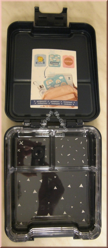 Brotbox mit Namen "Junis", blau, Brotdose, Lunchbox, von gutmarkiert