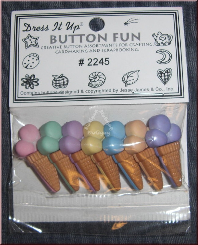 Button Fun 2245 Ice Cream, Buttons von Dress It Up