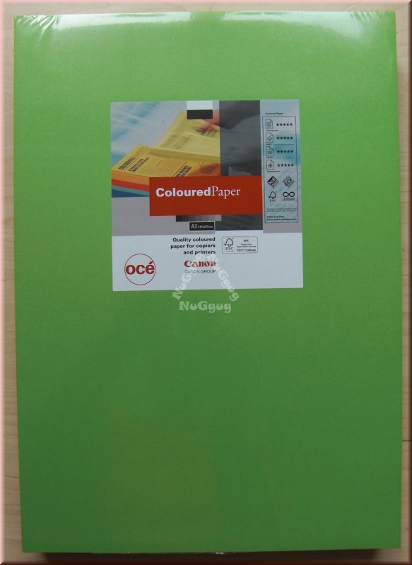 Kopierpapier A3 Canon Coloured océ, hellgrün, 120 g/m², 250 Blatt, Druckerpapier