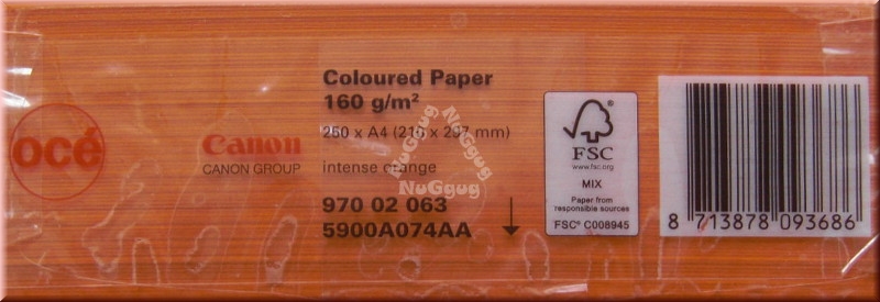 Kopierpapier A4 Canon Coloured océ, intensiv orange, 160 g/m², 250 Blatt, Druckerpapier