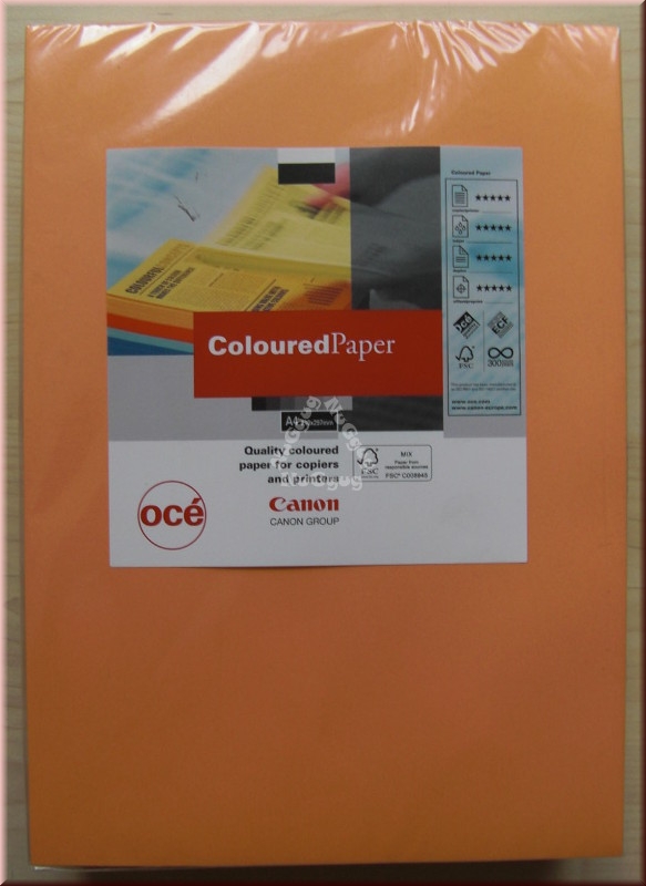 Kopierpapier A4 Canon Coloured océ, orange, 80 g/m², 500 Blatt, Druckerpapier